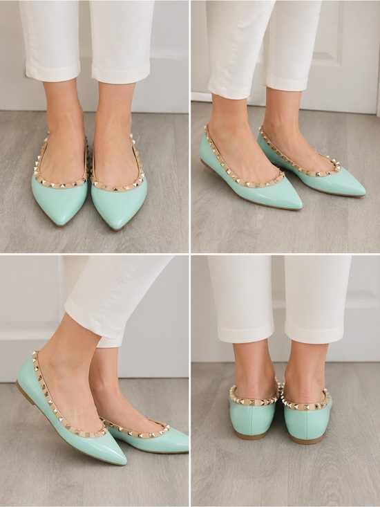 Shoes - Cute Rockstud Flats.